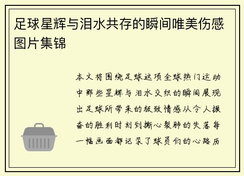 足球星辉与泪水共存的瞬间唯美伤感图片集锦